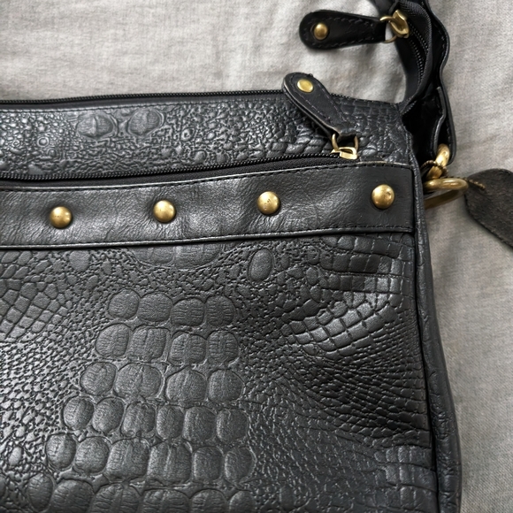 Great American leatherworks black bag with bronze rivets eeuc - Picture 5 of 15